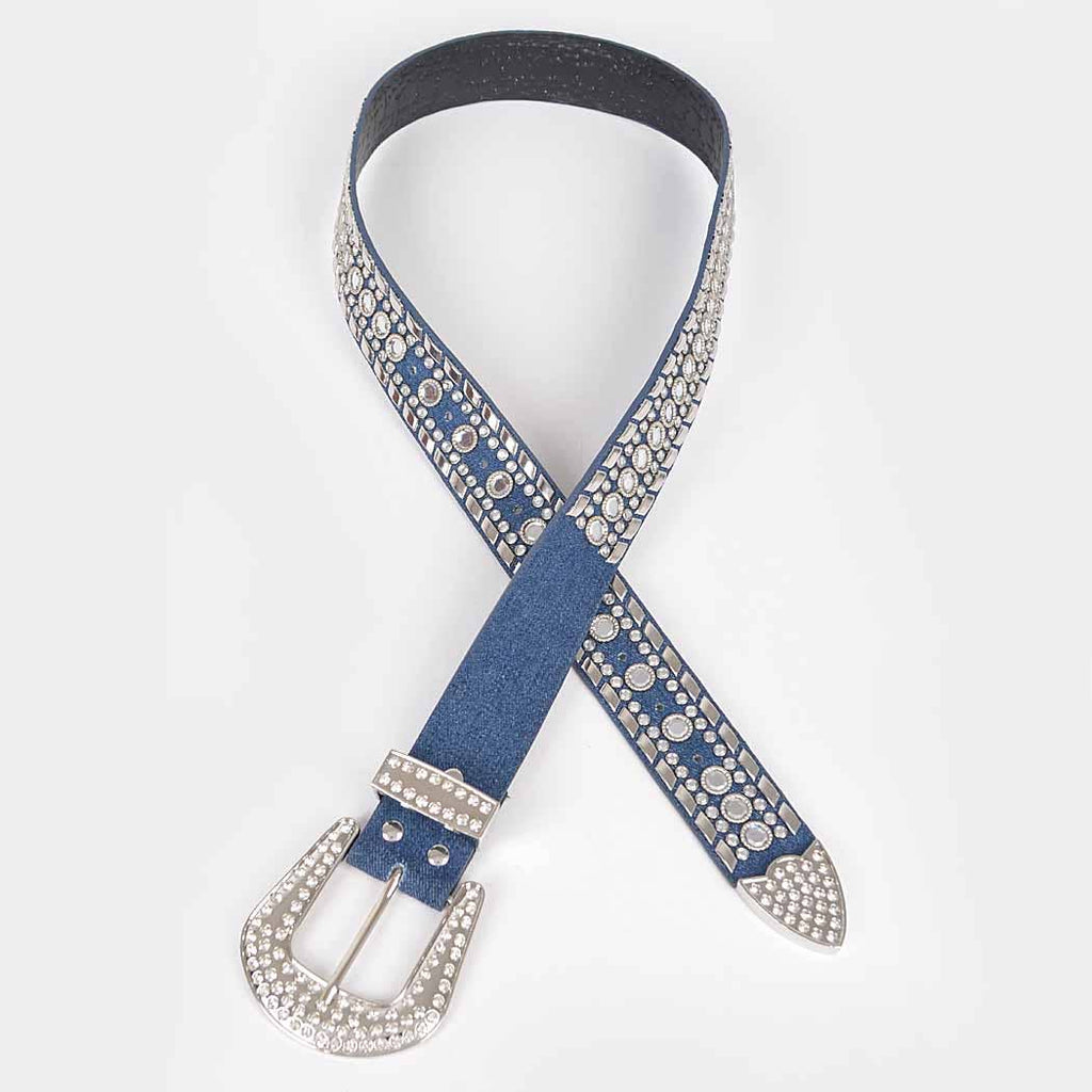 Rhinestone Metal Studded Multi Metal Belt PB8610: SL