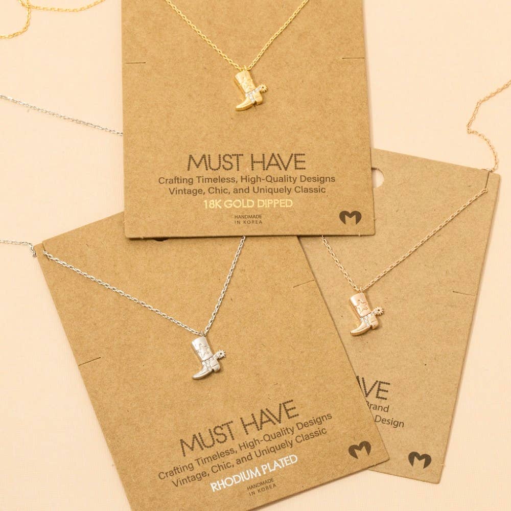 Cowboy Boots Pendant Necklace: G