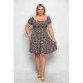 PLUS SIZE FLORAL FLARE TIE BACK DRESS: White
