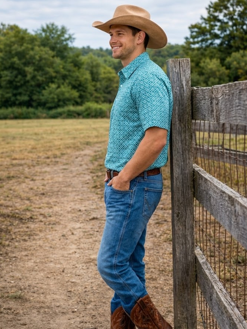 Men's Western Knit Polo with Snaps
