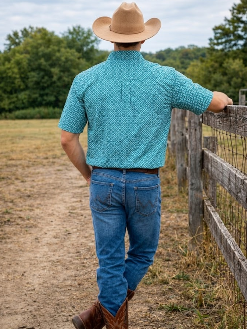 Men's Western Knit Polo with Snaps