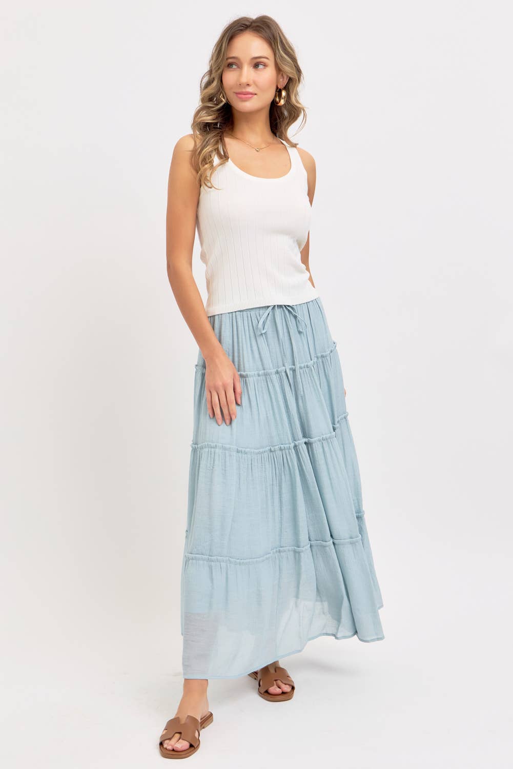 TIERED MAXI SKIRT