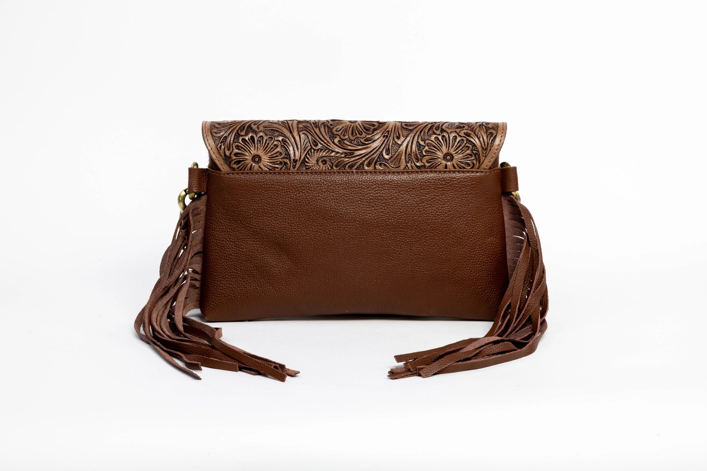 Brown Western Shoulder Bag with Butterfly