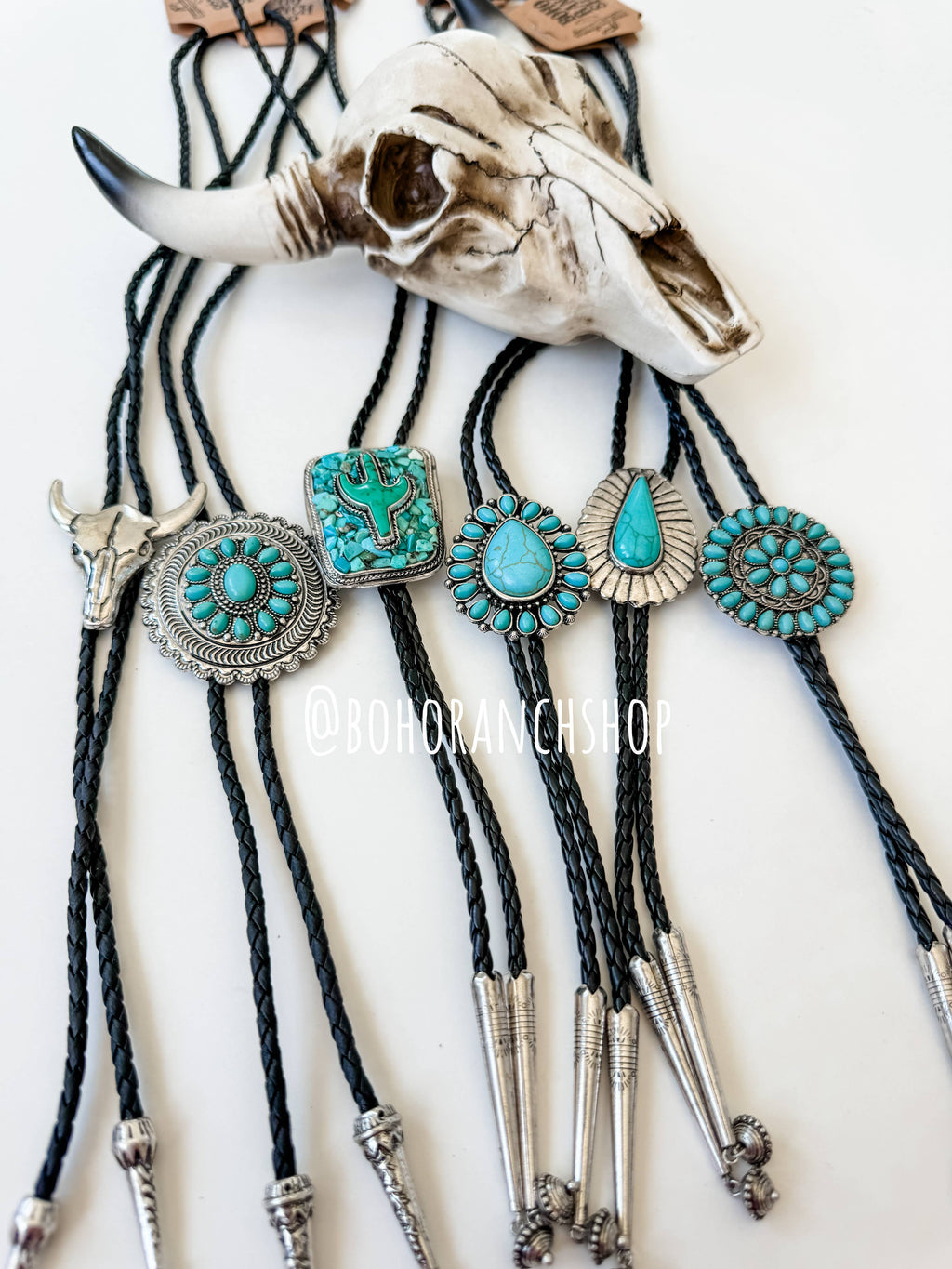 Western Bolo Tie Long Pendant Necklace: STYLE 19