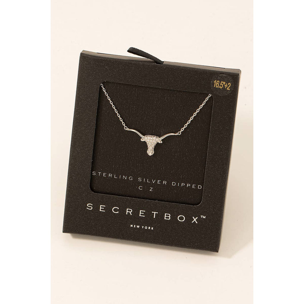 Stud Bull Head Pendant Necklace