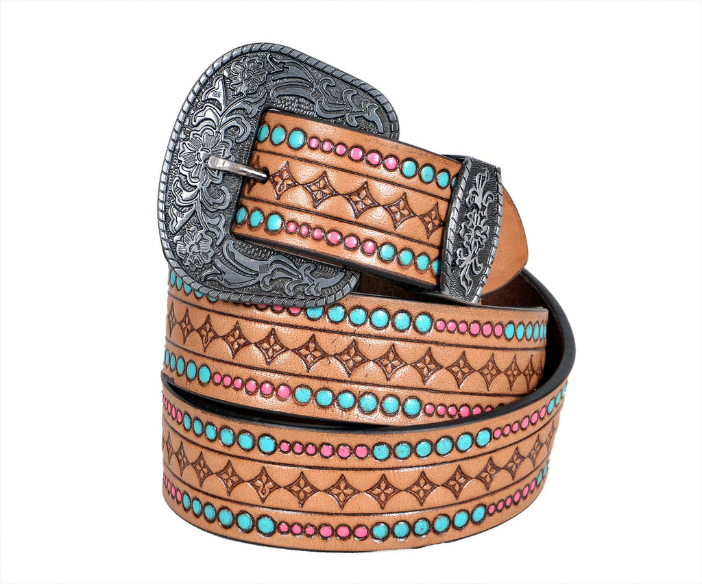 Western Geometric Tooled Belt