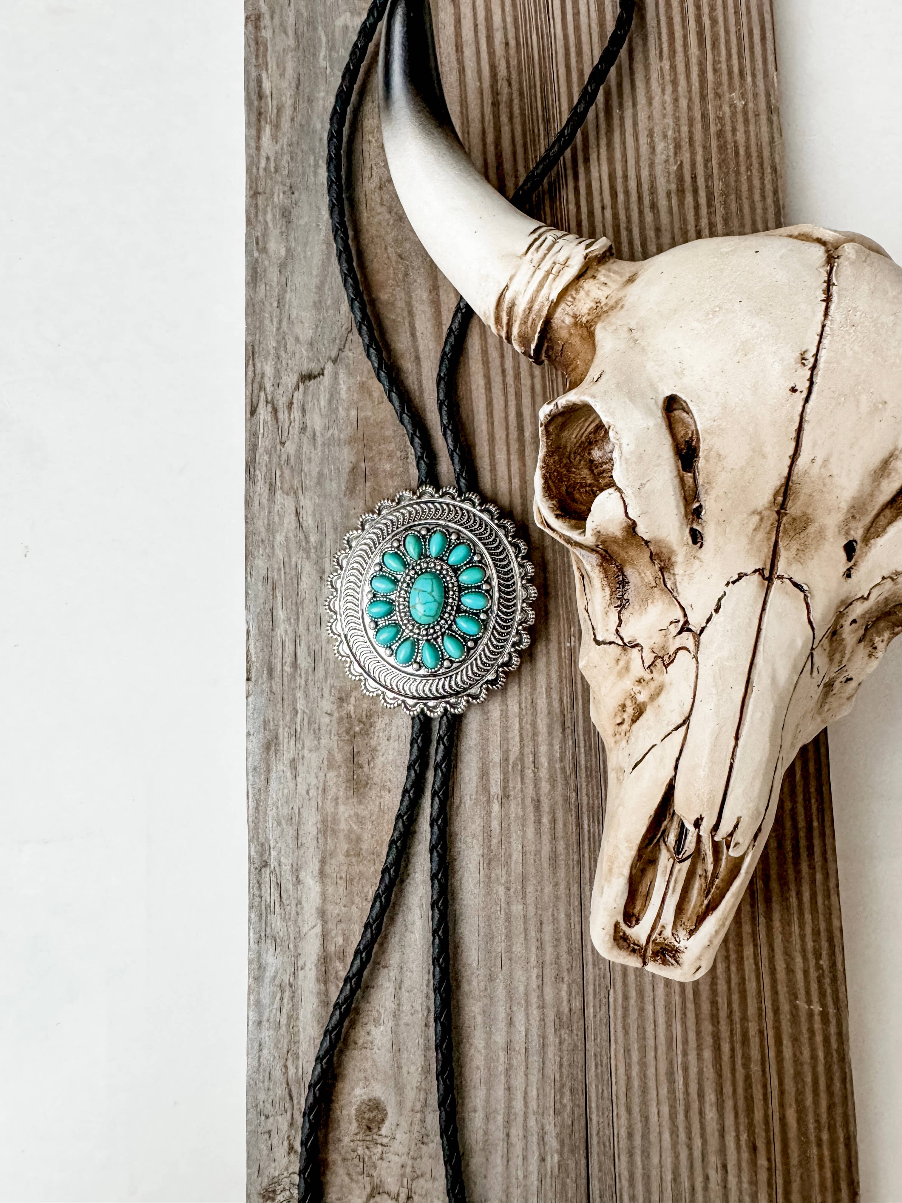 Western Bolo Tie Long Pendant Necklace: STYLE 19
