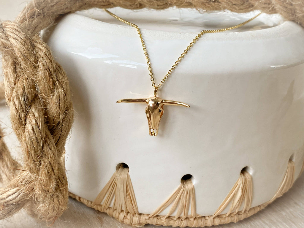 Longhorn Necklace: Gold