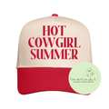 Hot Cowgirl Summer Trucker Cap, Gift for Her, Disco Cowgirl Collection: Natural/Black