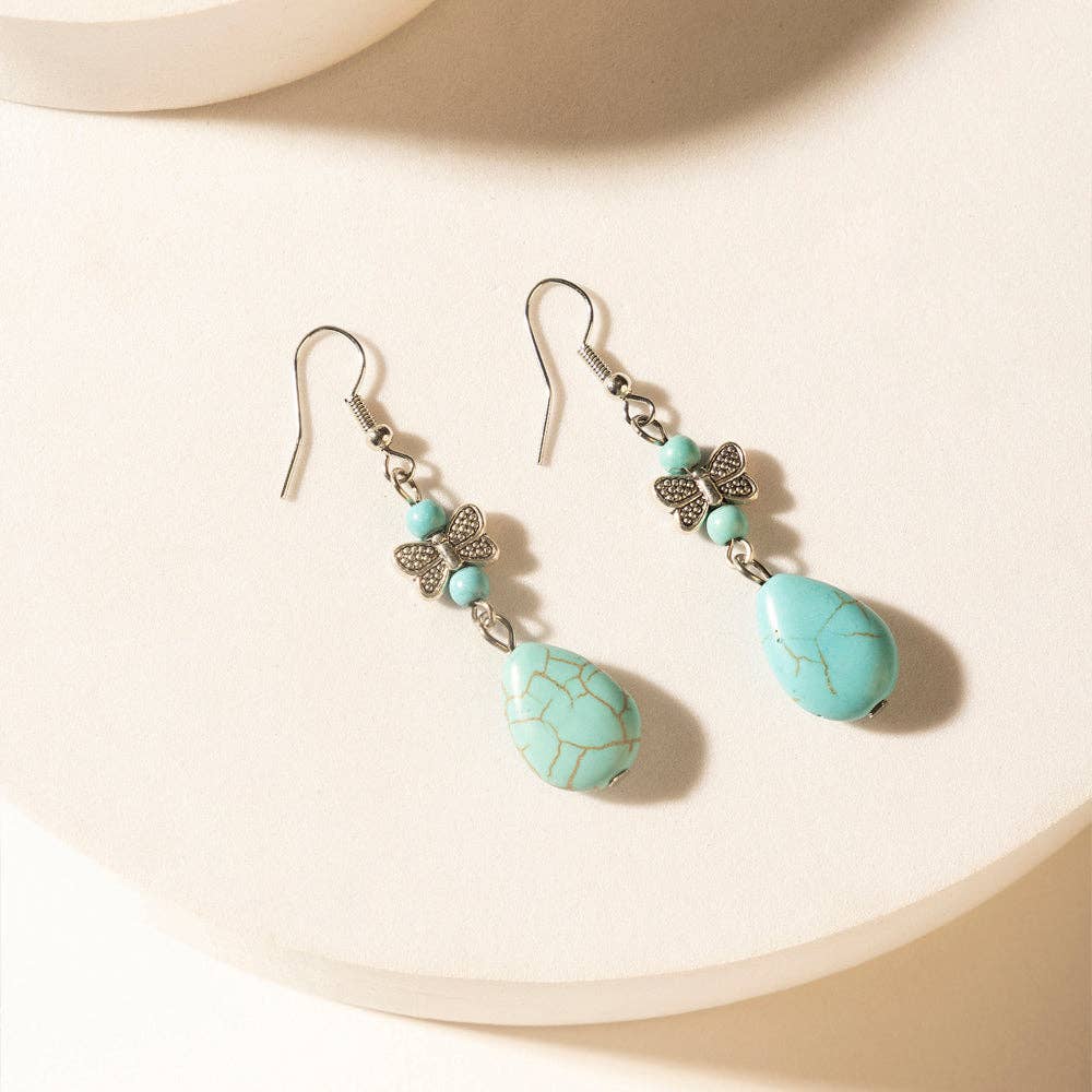 Guardian Spirits Drop Earrings in Soft Teal: Soft Teal