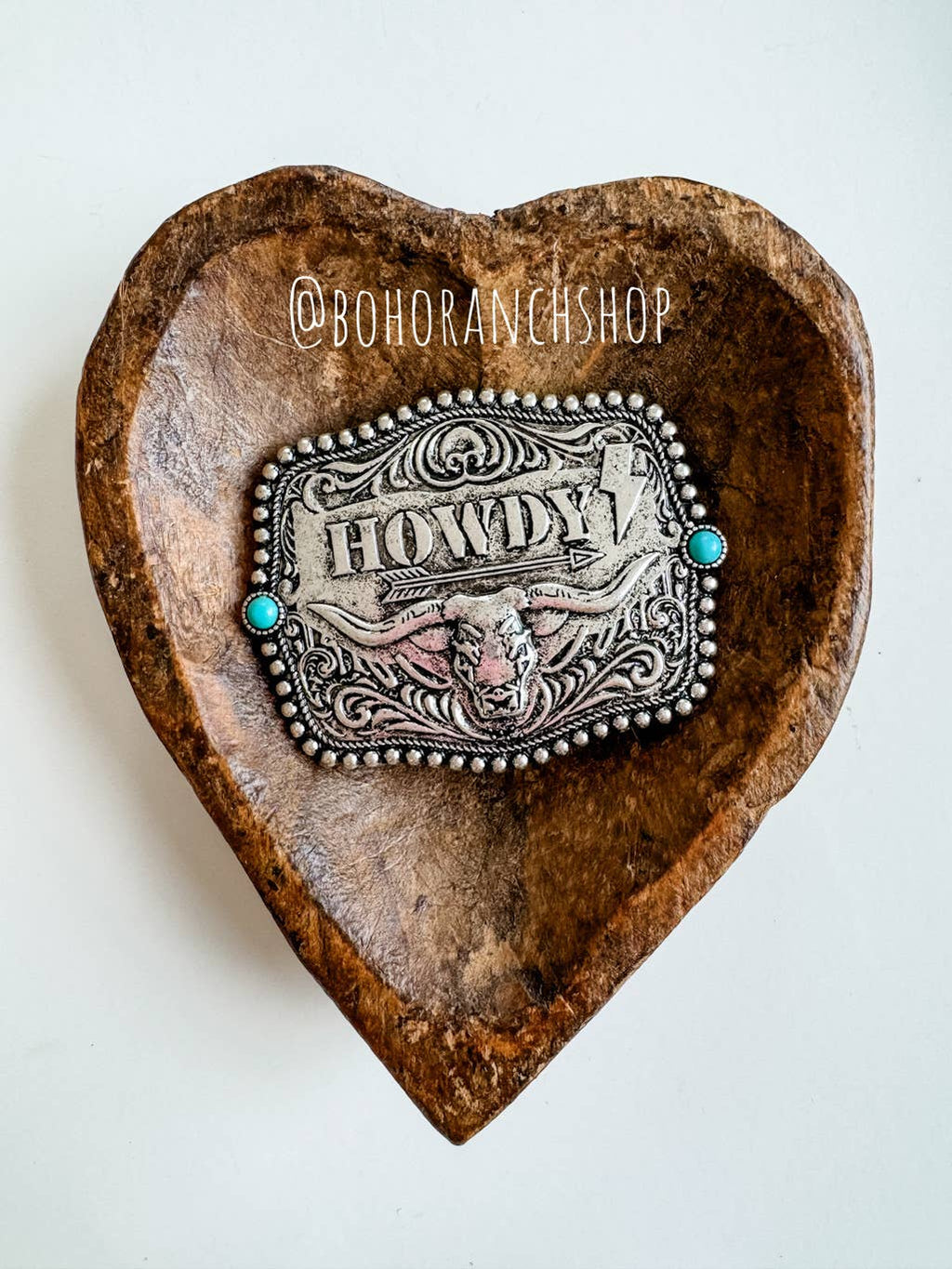 Western Typography Belt Buckle - Howdy - Punchy - Concho: HOWDY