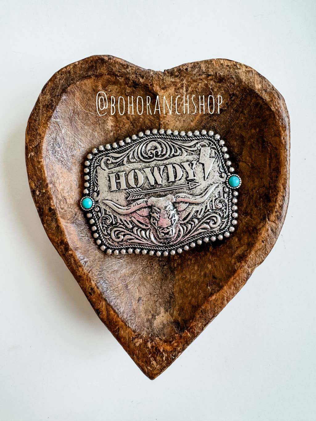 Western Typography Belt Buckle - Howdy - Punchy - Concho: HOWDY