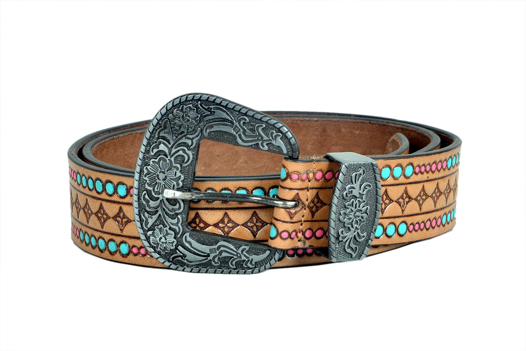 Western Geometric Tooled Belt