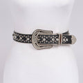 Studded Rhinestone Belt: Black