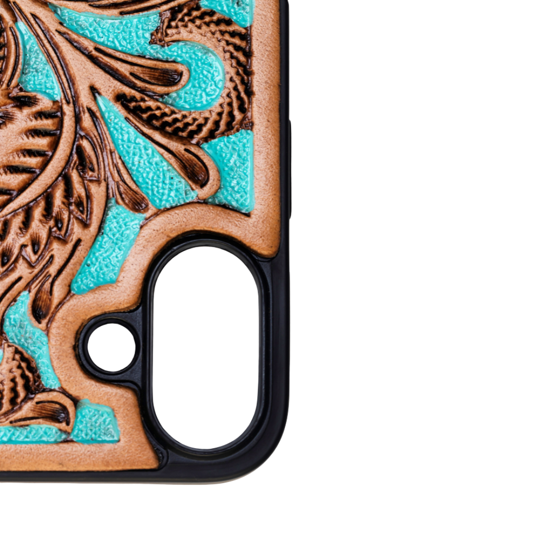 Hawk Ridge Phone Case for iPhone 16: Turquoised Embossed