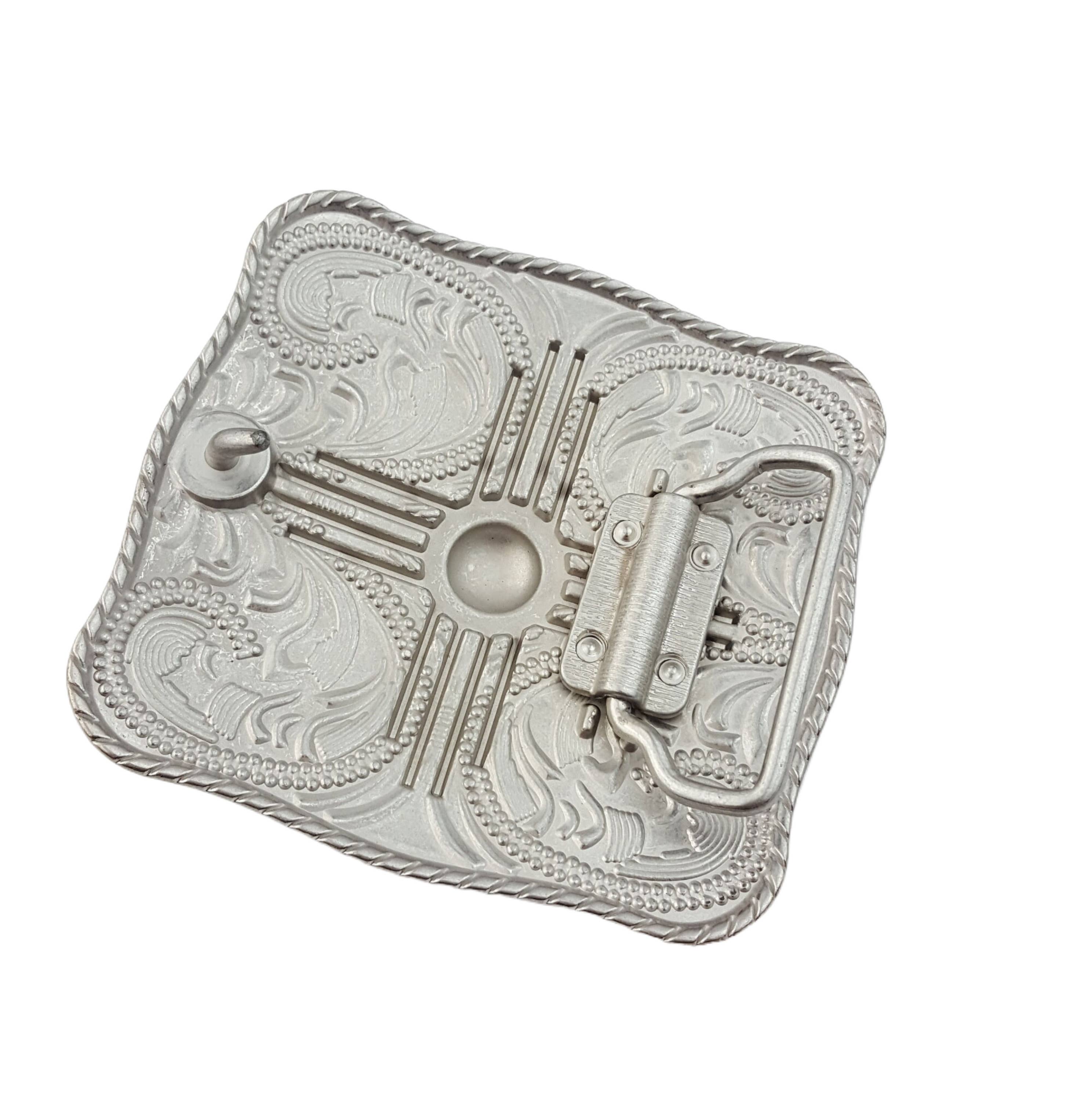 Buckle: Zia Square Shape Buckle: Matte Silver Finish