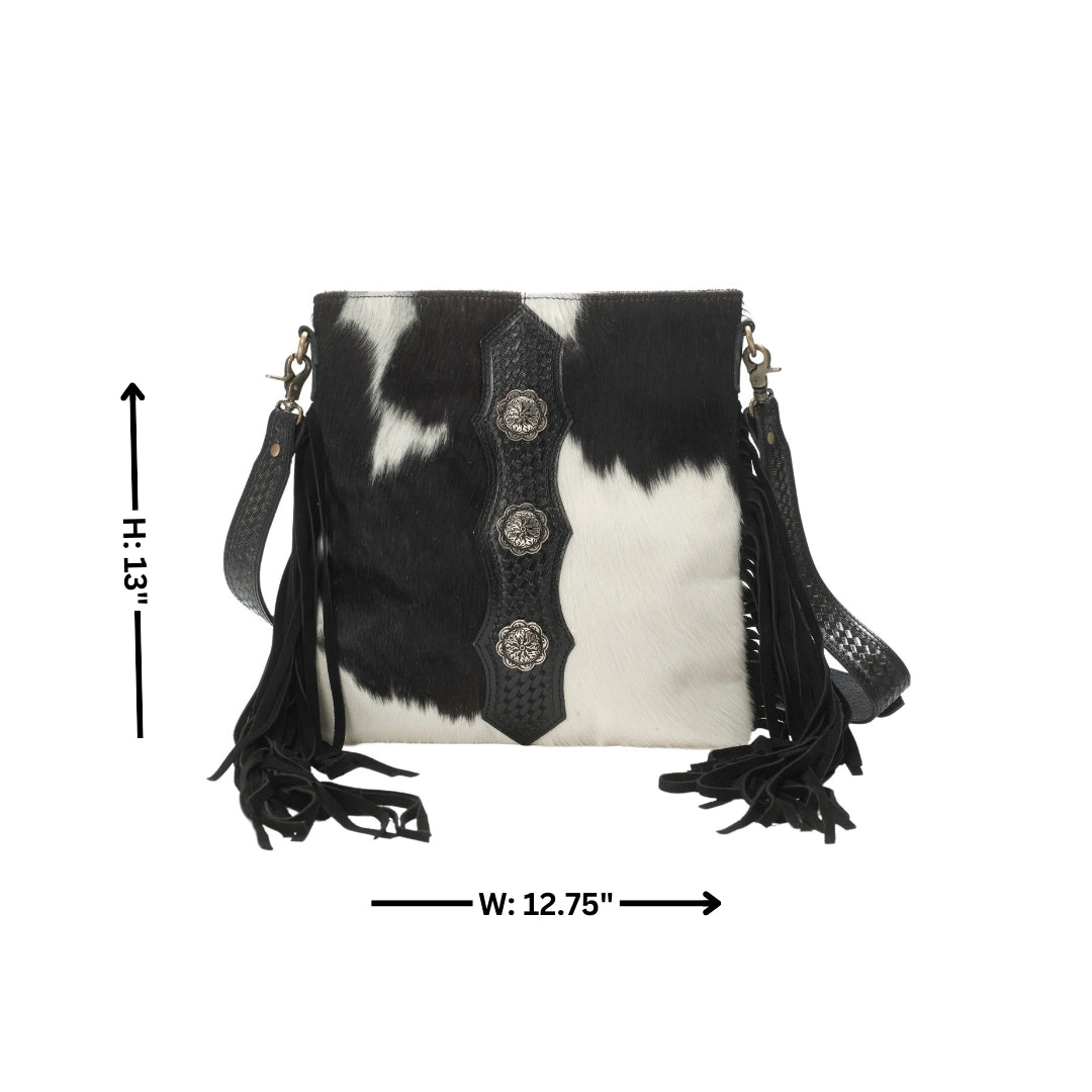 American Bison Western Style Hair On Fringe Crossbody