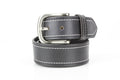 Men’s Classic Leather Belt with Top Stitch ABB 21 2521: Black