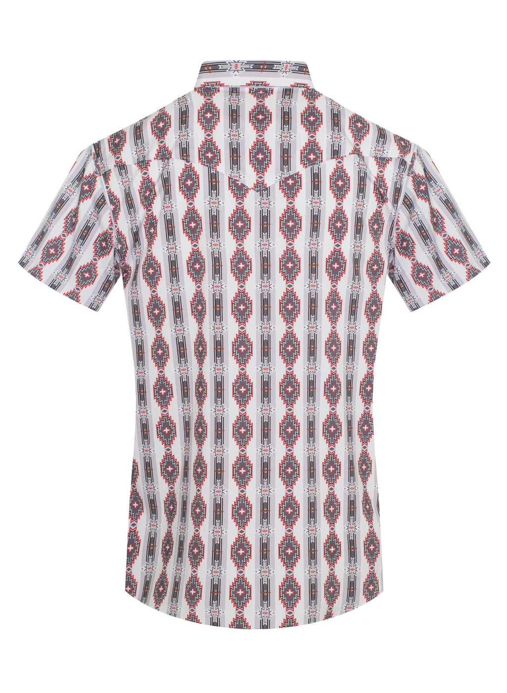 Men's Western Pearl Snap Aztec Print Shirt-MPS110S-1058: M