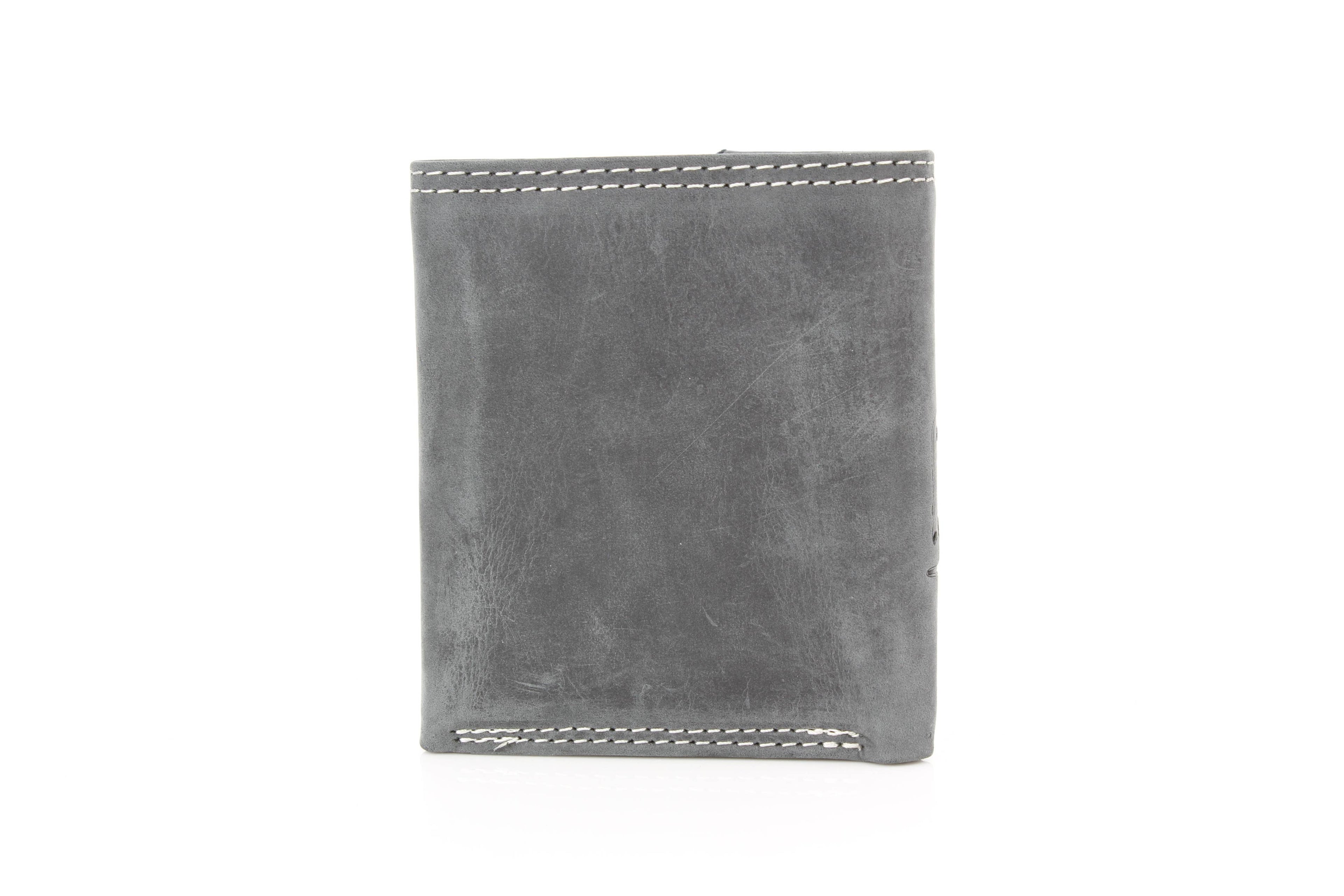 Men’s Tri-Fold Wallet with Cowboy Emboss ABMWVT 04: Brown