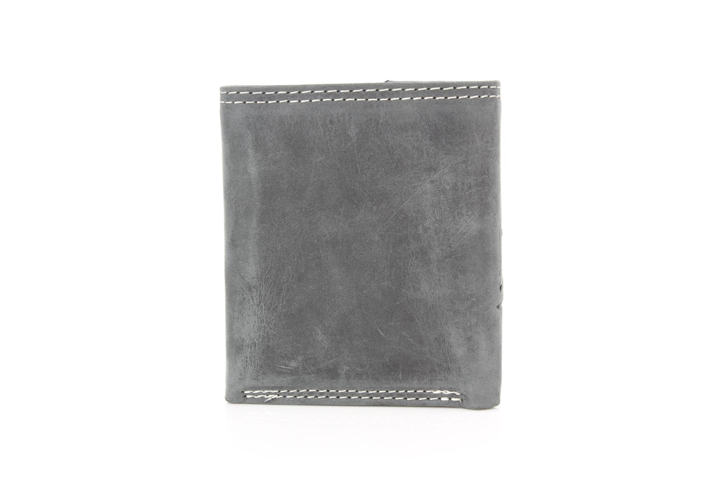Men’s Tri-Fold Wallet with Cowboy Emboss ABMWVT 04: Black