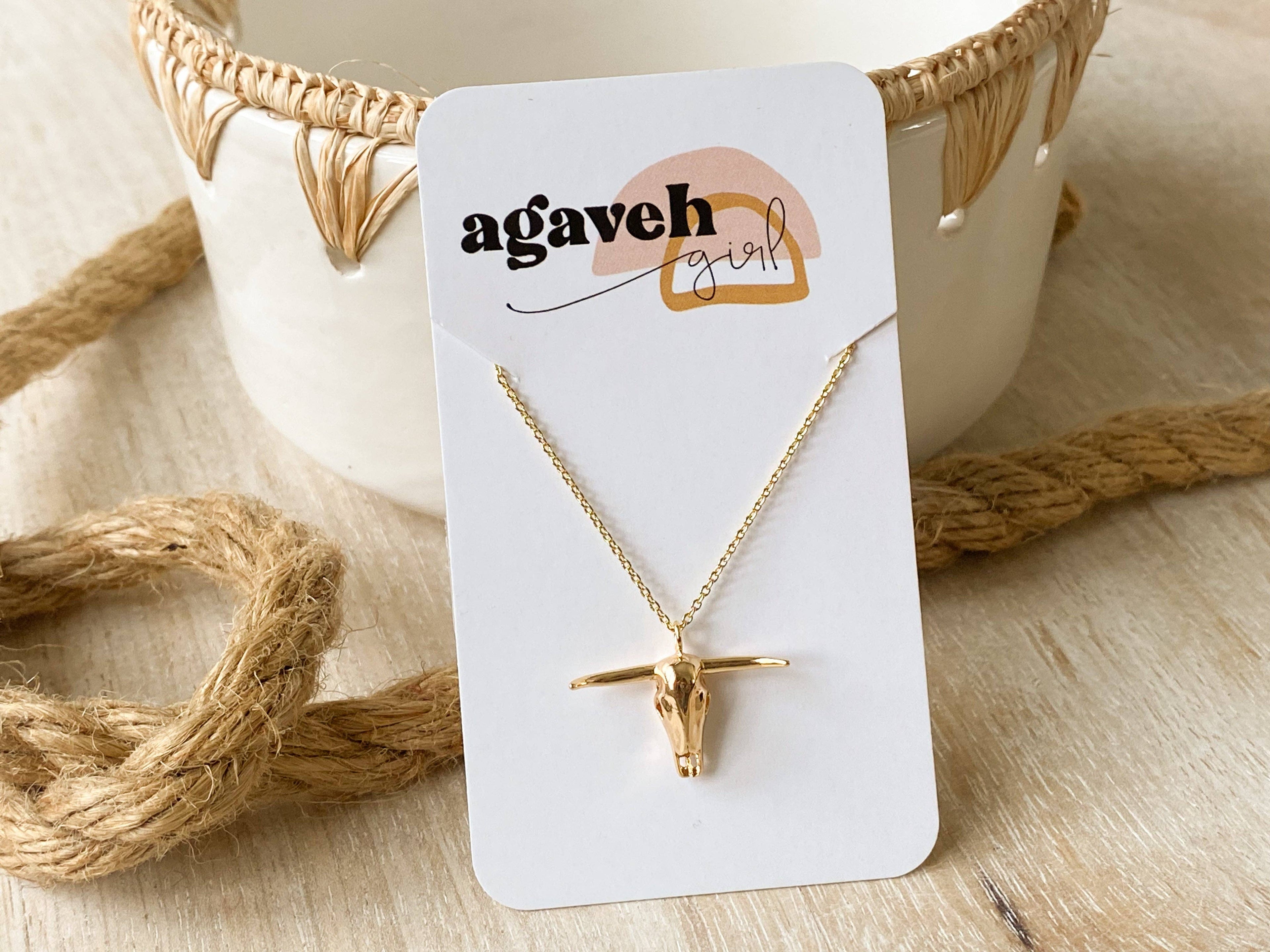 Longhorn Necklace: Silver
