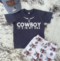 Cowboy its in my DNA tshirt: Charcoal Grey