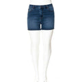 PLUS SIZE DENIM BASIC CLEAN HEM SHORTS: Dark Wash