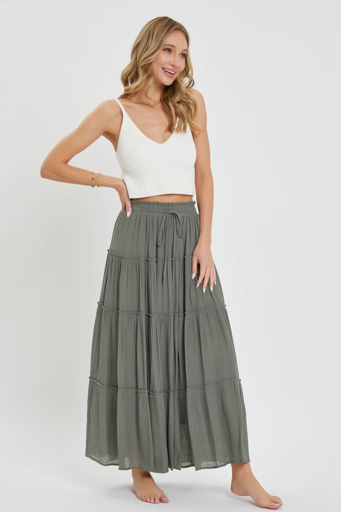 TIERED MAXI SKIRT