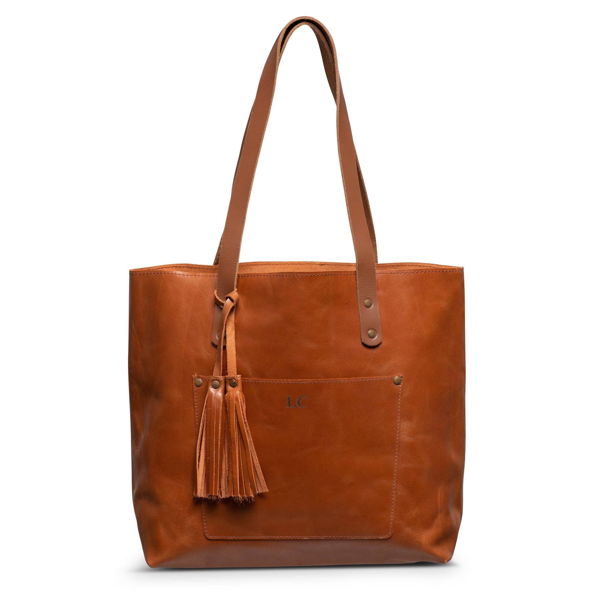 Classic Leather Tote: Saddle Brown