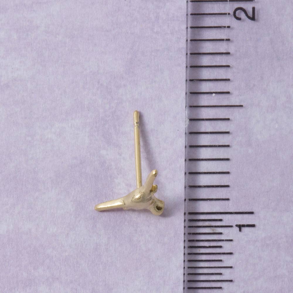 Sterling Silver Dipped Longhorn Stud Earrings: GD