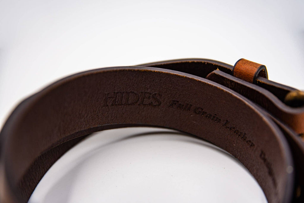 Distressed Leather Belt with Removable Buckle - 1.5in