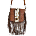 Cowhide Western Crossbody Bag with Fringe